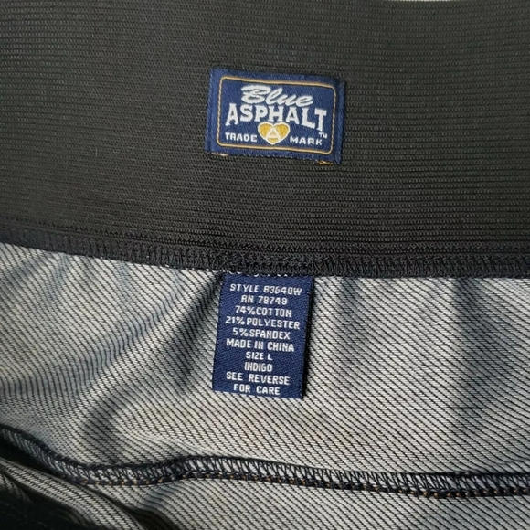 Blue Asphalt Womens Indigo Denim Paneled Stretch Pull On Skirt Size L. - Picture 6 of 10